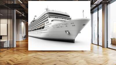 white ship cruise liner isolated on white background Wall mural