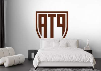 ATQ logo design vector template Wall mural