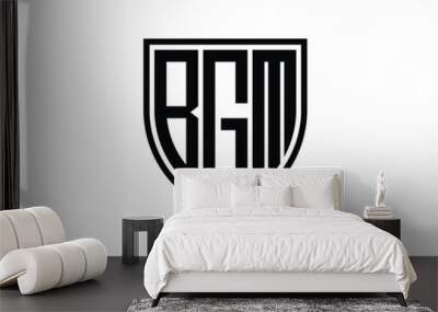 BGM logo design vector template. BGM Wall mural