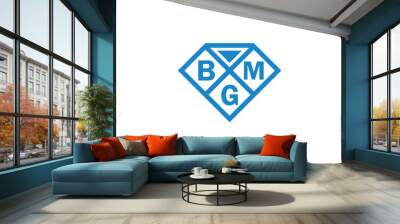 BGM logo design vector template. BGM Wall mural