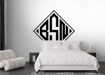 BSN logo design vector template. BSN Wall mural