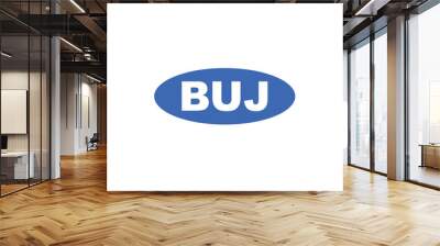 BUJ logo design vector template. BUJ Wall mural