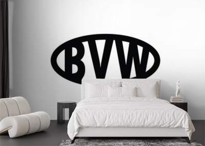 BVW logo design vector template. BVW Wall mural