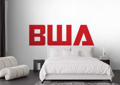 BWA logo design vector template. BWA Wall mural