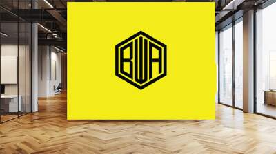 BWA logo design vector template. BWA Wall mural