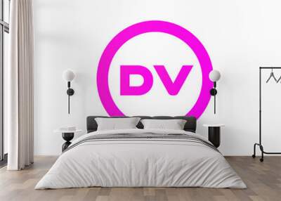 DV VD LETTER LOGO DESIGN VECTOR TEMPLATE Wall mural