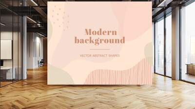 Modern  stylish template with organic abstract shapes in nude pastel colors. Neutral background for beauty branding design. Contemporary collage for beauty branding design. Vector Illustration Wall mural