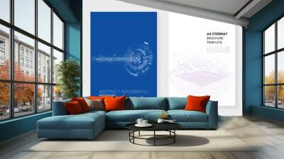 Minimal brochure templates. Big data visualization with lines and dots. Technology sci-fi concept, abstract vector design. Templates for flyer, leaflet, brochure, report, presentation, advertising Wall mural