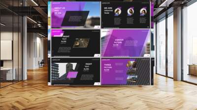 minimal presentations design, portfolio vector templates with colorful gradient geometric background Wall mural