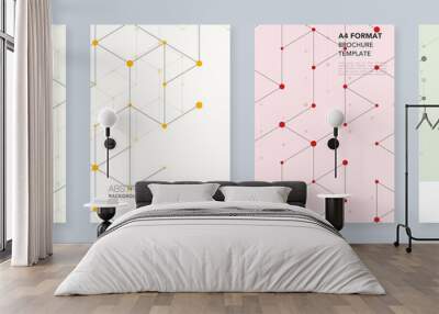 Minimal templates for flyer, leaflet, brochure, report, presentation. Modern line art pattern with connecting lines. Abstract geometric graphic background. Technology, digital network concept. Wall mural