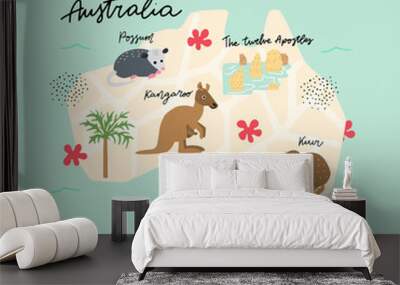 Hand Drawn Vector Map Wall mural