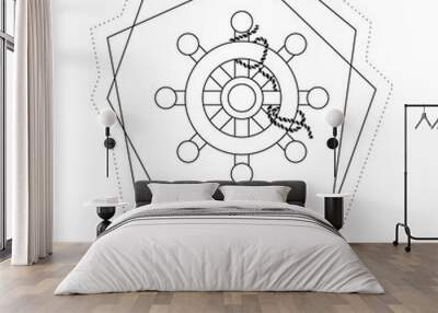 Nautical Vector Icon.Editable outline Wall mural