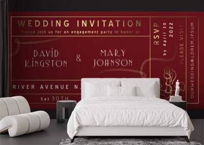 Nautical wedding vector design Wall mural