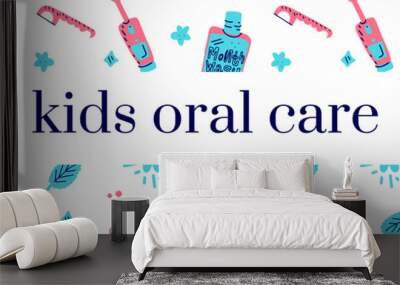 Oral care vector pattern Wall mural