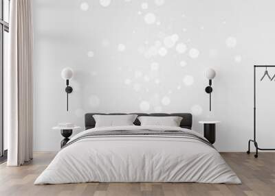 Silver Snow Vector Grey Background. Fantasy Wall mural