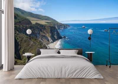 view of the coast of the sea at bixby bridge Wall mural