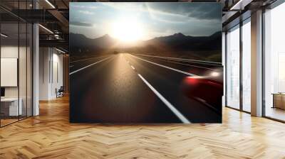 car driving on the highway Wall mural