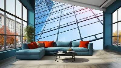 Architecture details Modern Building Glass facade Business background Wall mural