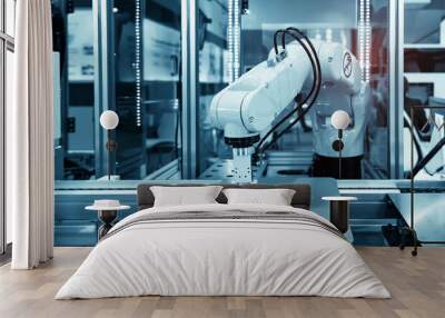 automatic robot arm machine tool at industrial manufacture factory Wall mural