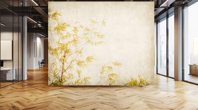 bamboo on old grunge paper texture background Wall mural