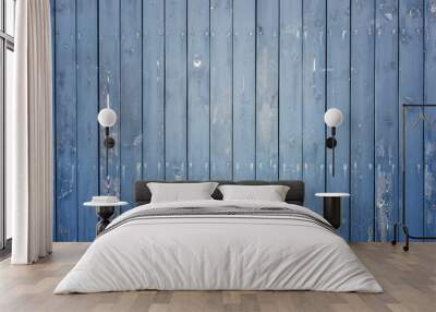 blue wood texture and background Wall mural