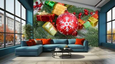 Christmas baubles Decorations Wall mural