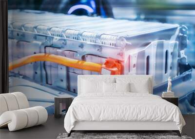 Electric car lithium battery pack and power connections Wall mural