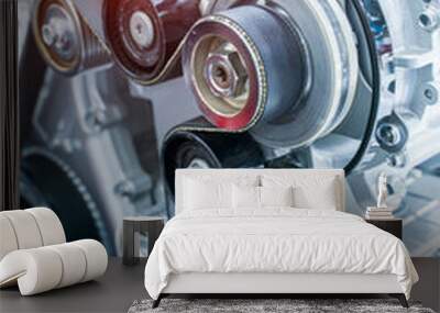 electric system of eco car engine, Automotive part concept. Wall mural