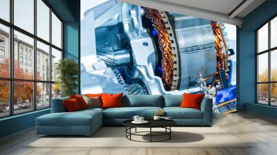 electric system of eco car engine Automotive part concept Wall mural