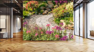 path leading through a garden Wall mural