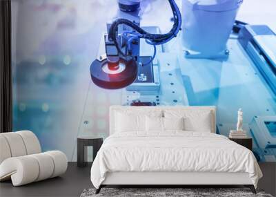 Robotic machine vision system in phone factory Wall mural