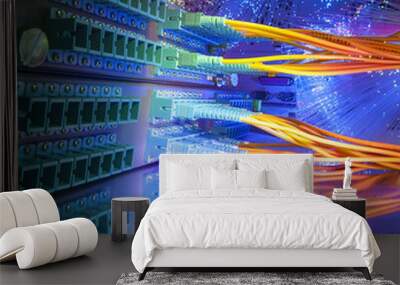 Technology center with fiber optic equipment Wall mural