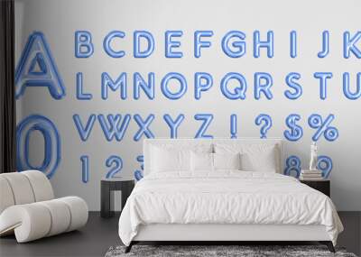 Blue Balloon Letters And Numbers Wall mural