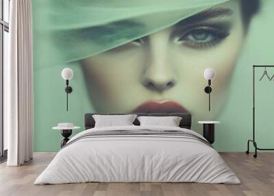 woman portrait black and white  Wall mural