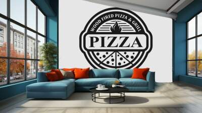 pizza restaurant emblem logo vector Wall mural