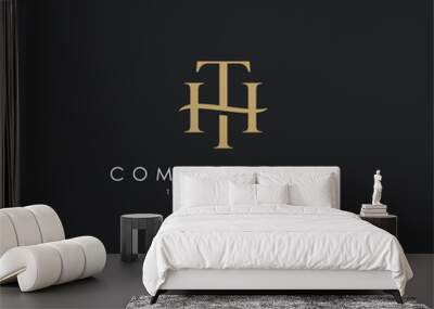 TH luxury vector logo Wall mural