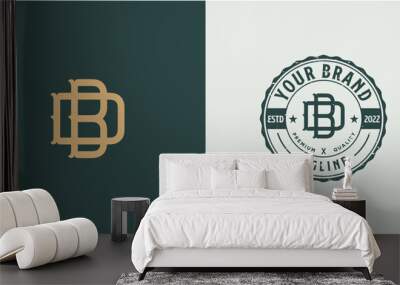 Vintage Monograms BD Wall mural