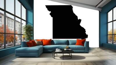 Missouri US Map. MO USA State Map. Black and White Missourian State Border Boundary Line Outline Geography Territory Shape Vector Illustration EPS Clipart Wall mural