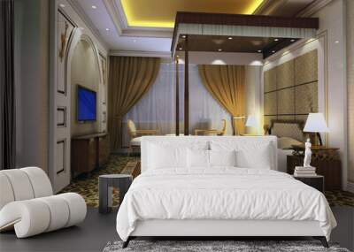 3d bedroom rendering 3 Wall mural