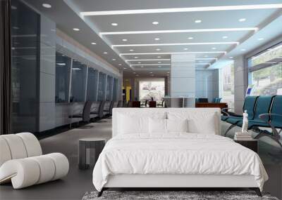 modern design interior of business hall. 3D render Wall mural