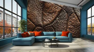 Dark brown leather-textured background with fine grain and natural imperfections, adding warmth and sophistication for luxury and vintage design concepts. Wall mural