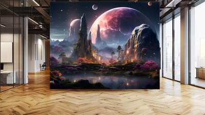 landscape of fictional planet Wall mural