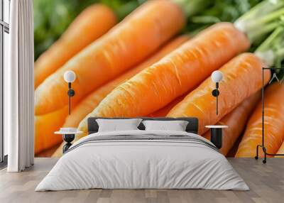 Close up orange Fresh vegetable juicy carrots background Wall mural