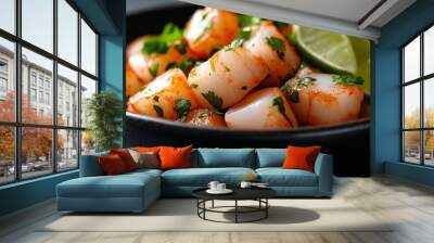 Spicy Scallops with Lime and Parsley Wall mural