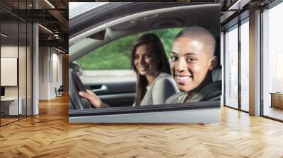 Teenagers driving car Wall mural