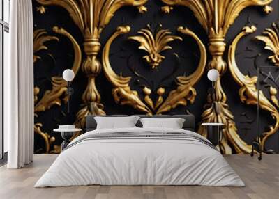 D dark golden, black wallpaper design Wall mural