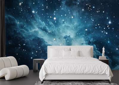 Vast Azure Nebula, Futuristic Starlit Sky Technology Scene Wall mural