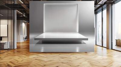 White stage podium for product display. Wall mural