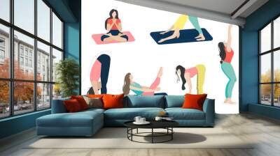 woman doing yoga exercise Wall mural