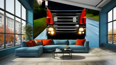 Truck on the road Wall mural